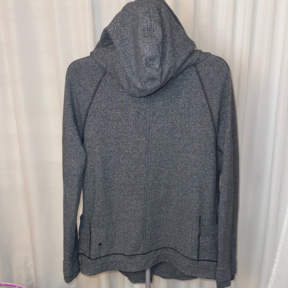 Lululemon Find Your Center Wrap 95% Cotton Hoodie Jacket Snap Front Grey Size 8 - Picture 3 of 9